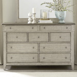 Ivy Hollow - 9 Drawer Dresser - Weathered Linen / Dusty Taupe