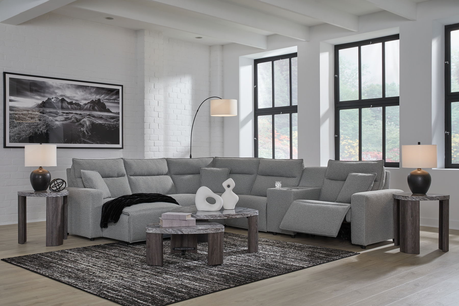 Modmax II - Reclining Sectional - Salt And Pepper - Image 25