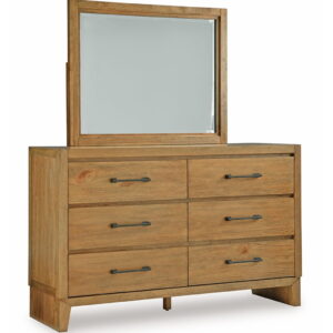 Sherbana - Dresser And Mirror - Light Brown