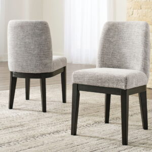 Burkhaus - Dining UPH Side Chair (Set of 2) - Beige / Dark Brown
