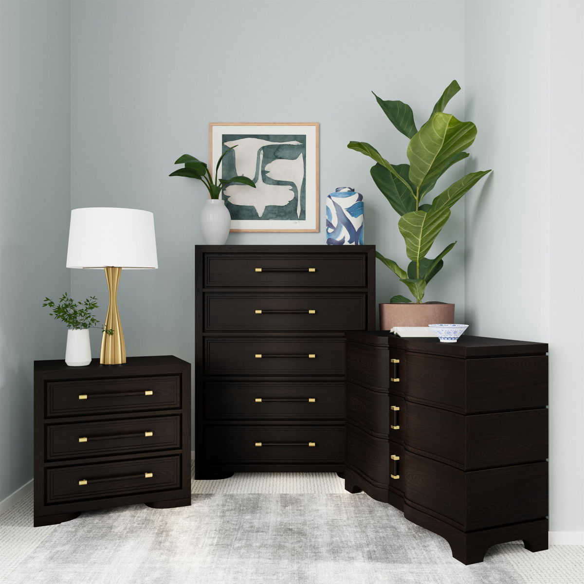 Lydia - 3 Drawer Nightstand - Dark Brown - Image 6