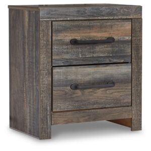 Drystan - Two Drawer Night Stand - Brown / Beige