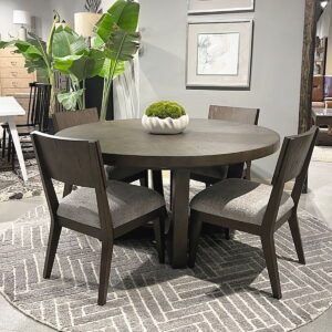 Cascade Falls - 5 Piece Pedestal Table Set - Satin Espresso / Brown