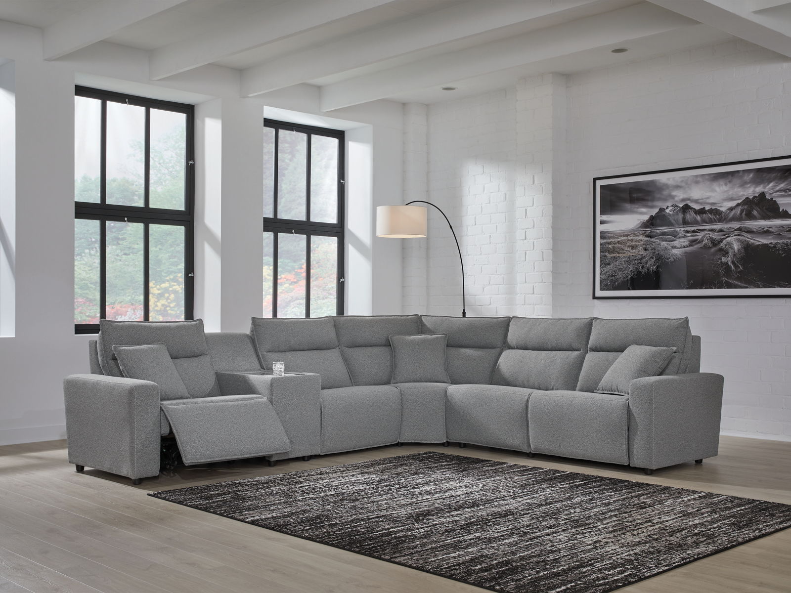Modmax II - Reclining Sectional - Salt And Pepper - Image 29