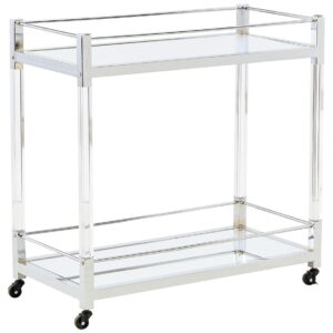 Chaseton - Bar Cart - Clear / Silver Finish