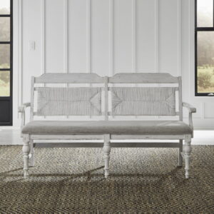River Place - Panel Back Bench (RTA) - Riverstone White & Tobacco