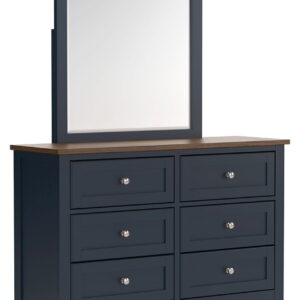 Landocken - Dresser and Mirror - Brown / Blue