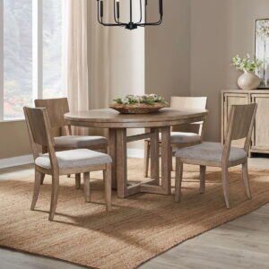 Proximity Place - 5 Piece Pedestal Table Set - Barley Buff