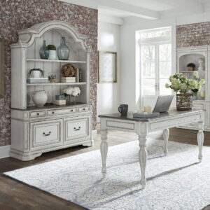 Magnolia Manor - 3 Piece Home Office Set (Desk & Hutch) - Antique White