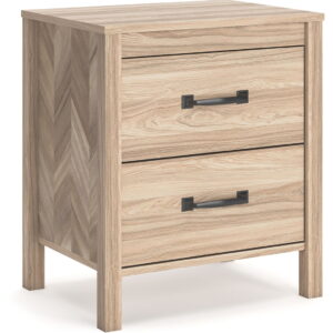 Battelle - Two Drawer Night Stand - Tan