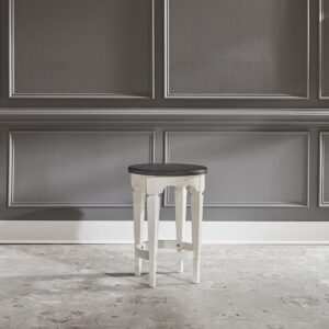 Allyson Park - Console Stool - Wirebrushed White / Charcoal