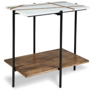 Braxmore - Accent Table - White / Light Brown