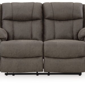 First Base - Reclining Loveseat - Gunmetal
