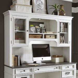 Allyson Park - Jr Executive Credenza Hutch - Wirebrushed White / Charcoal