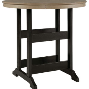Fairen Trail - Round Bar Table w/Umb OPT - Black / Driftwood