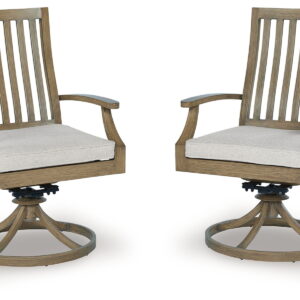 Rainier Ranch - Swivel Chair With Cushion (Set of 2) - Brown / Beige