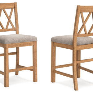 Havonplane - Upholstered Barstool (Set of 2) - Brown