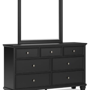 Lanolee - Dresser And Mirror - Black