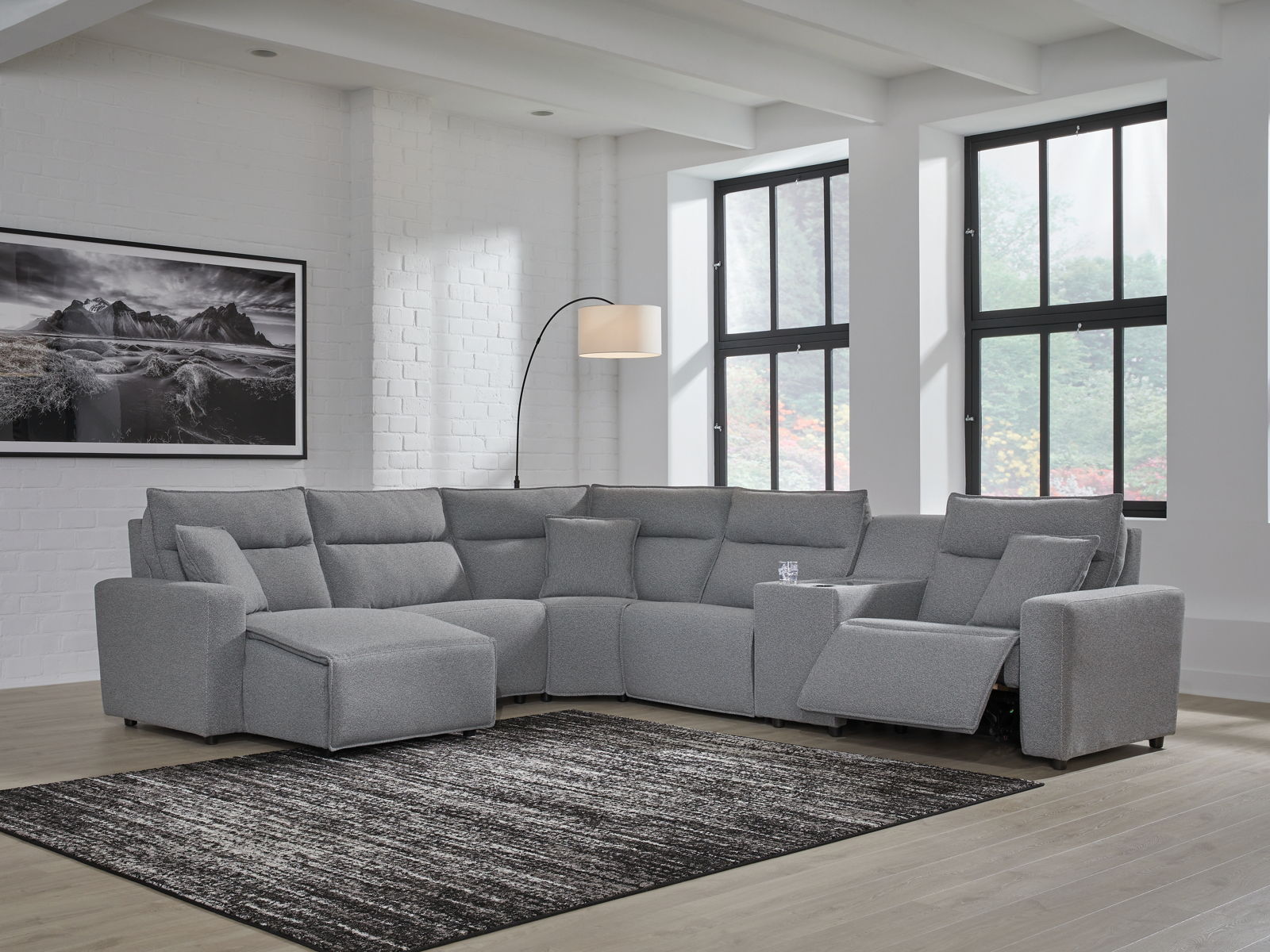 Modmax II - Reclining Sectional - Salt And Pepper - Image 13