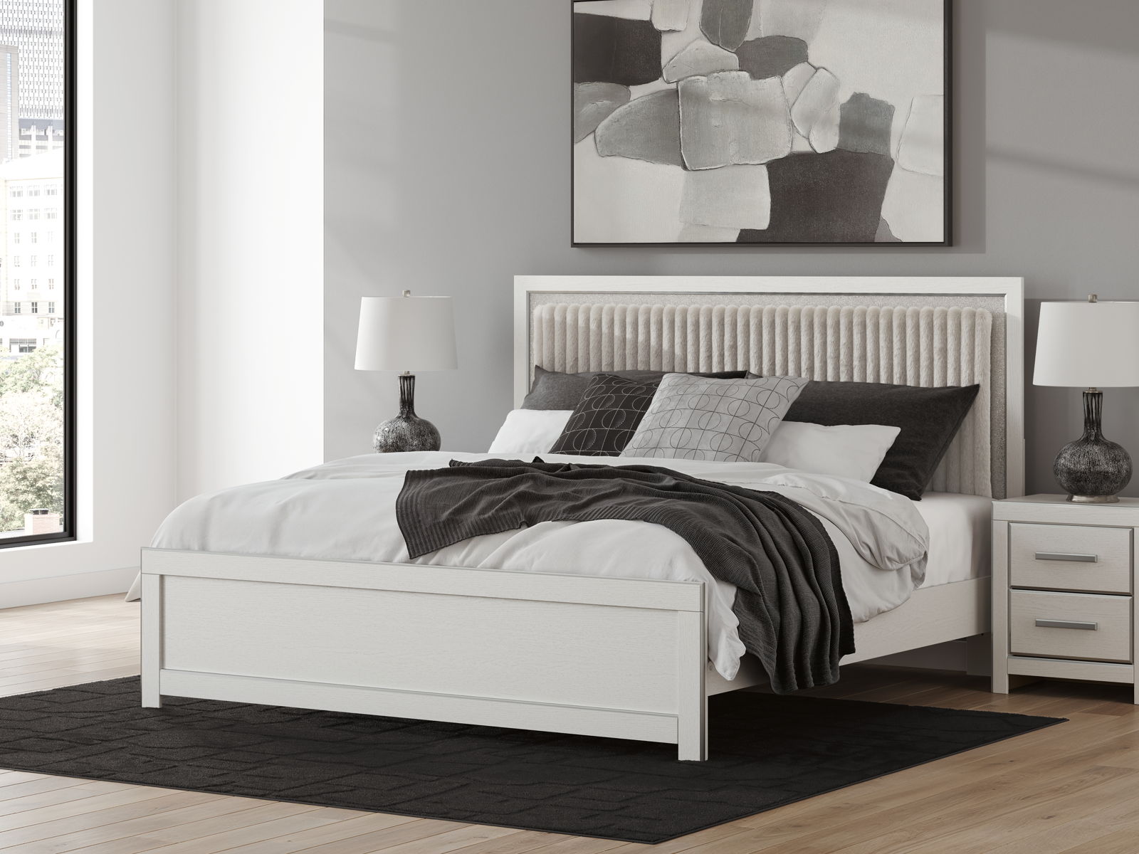 Zuraleus - Upholstered Panel Platform Bed With Roll Slats - Image 29
