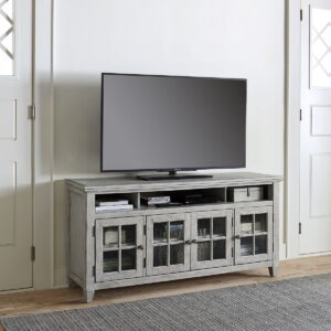 Heartland - Entertainment TV Stand - Antique White / Tobacco Tops