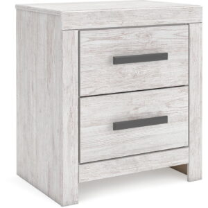Cayboni - Two Drawer Night Stand - Whitewash
