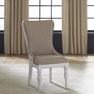 Magnolia Manor - Upholstered Wing Back Side Chair (RTA) - Antique White