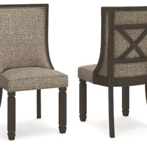 Tyler Creek - Dining UPH Side Chair (Set of 2) - Framed Back - Black / Grayish Brown