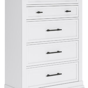 Ashbryn - Five Drawer Chest - White / Natural
