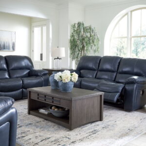 Leesworth - 3 Pc. - Power Reclining Sofa, Power Reclining Loveseat, Power Rocker Recliner - Ocean