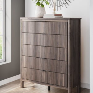 Pamytta - Five Drawer Wide Chest - Brown