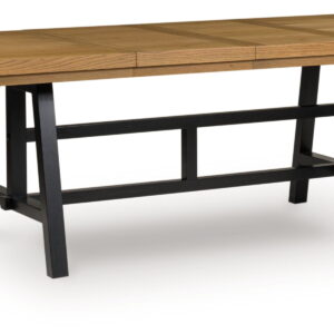 Galliden - Rectangular Dining Room Extension Table - Black / Brown