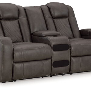Fyne-dyme - Power Reclining Loveseat With Console/Adj Hdrst