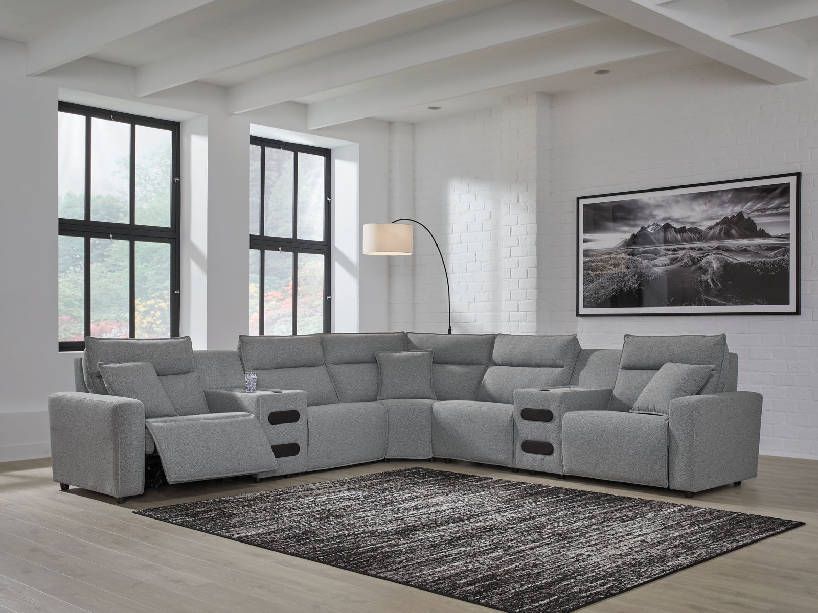 Modmax II - Reclining Sectional - Salt And Pepper - Image 3