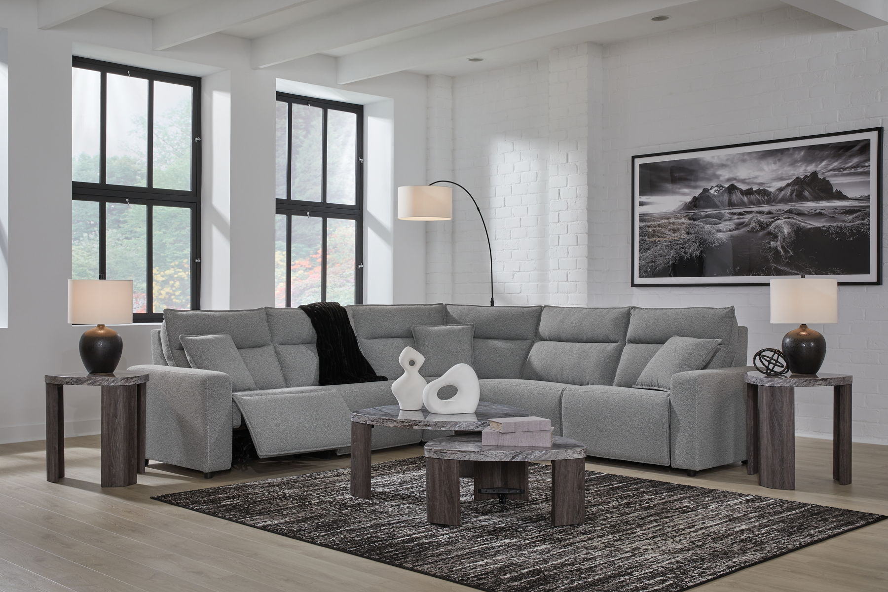 Modmax II - Reclining Sectional - Salt And Pepper - Image 7