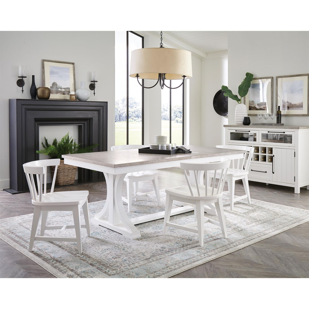 Cora - Trestle Dining Table - Cloud / Fog - Image 2