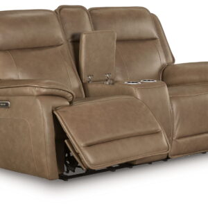 Glencroft - Power Reclining Loveseat With Console / Adjustable Headrest - Sahara