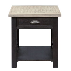 Heatherbrook - Drawer End Table - Charcoal & Ash