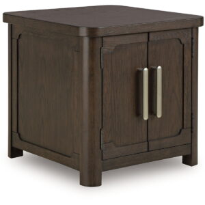 Breckington - Rectangular 2-door End Table - Dark Brown