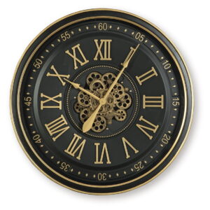 Dairton - Wall Clock - Black / Gold Finish