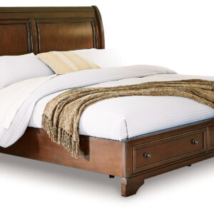 Trellington - Queen Sleigh Storage Bed - Brown