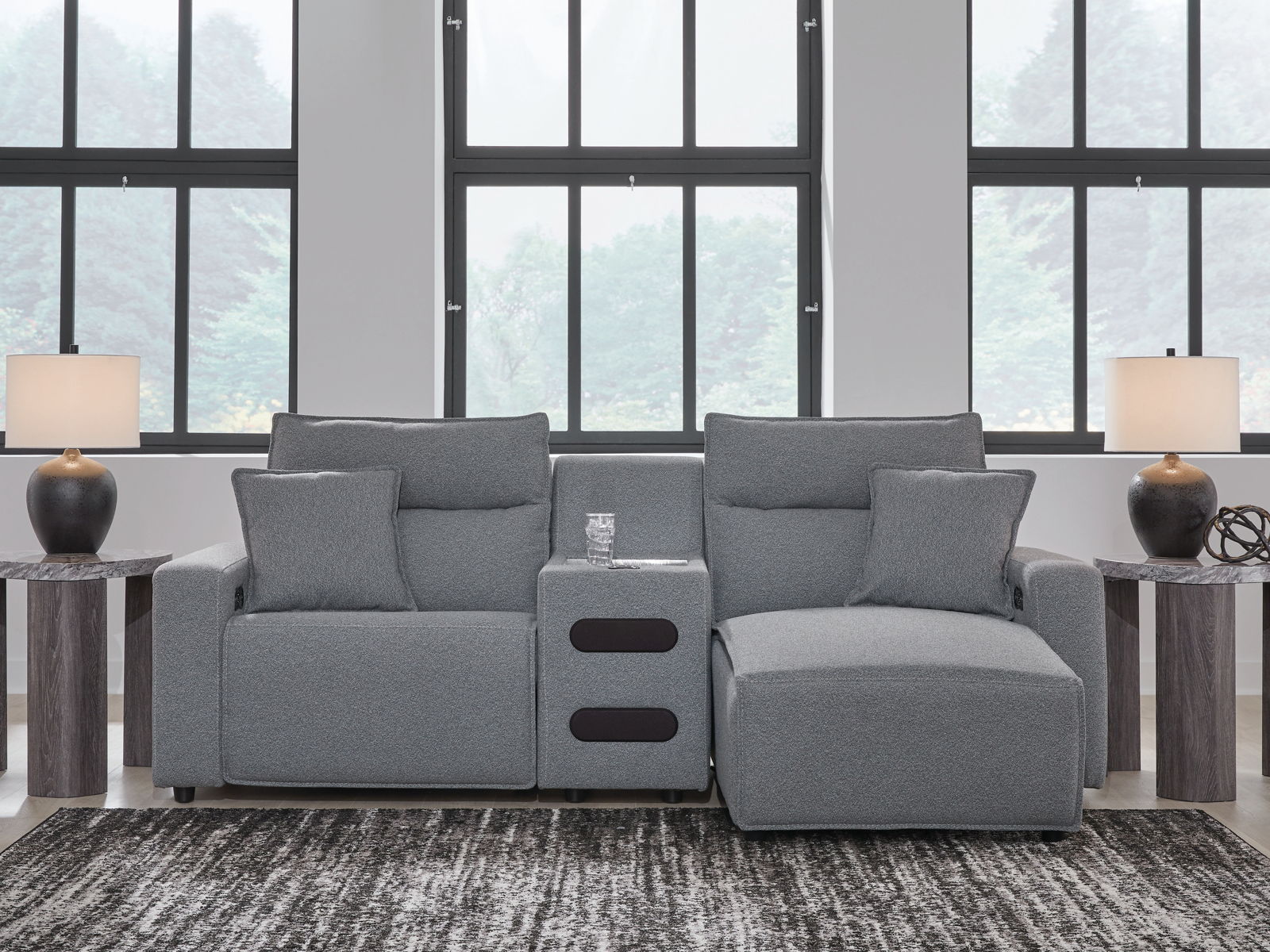 Modmax II - Reclining Sectional - Salt And Pepper - Image 9