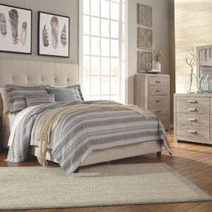 Culverbach - 5 Pc. - Dresser, Mirror, Queen Upholstered Bed, 2 Nightstands - Gray