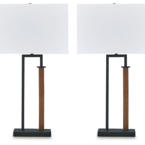 Voslen - Metal Table Lamp (Set of 2) - Black / Brown