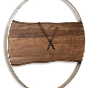 Panchali - Wall Clock - Brown / Silver Finish