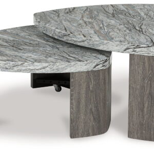 Surmour - Stacked Cocktail Table - Gray / Brown