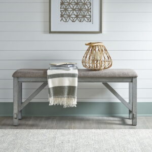 Newport - Counter Height Dining Bench - Smokey Gray / Carbon Gray