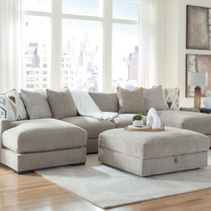 Aslan Court - Sectional With Ottoman Set