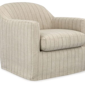 Valwick - Swivel Accent Chair - Cream / Brown