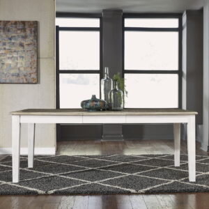 Summerville - Rectangular Leg Table - Soft White Wash / Wirebrushed Gray